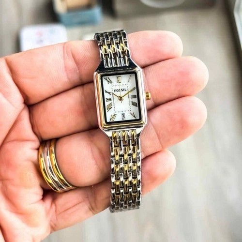 FOSSSIL_LADIES_GOLD-TT-WHITE 2