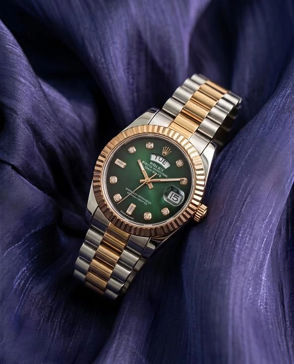 Rolee_x Oyster Perpetual Day Date Diamond 2Ton Copper - Green