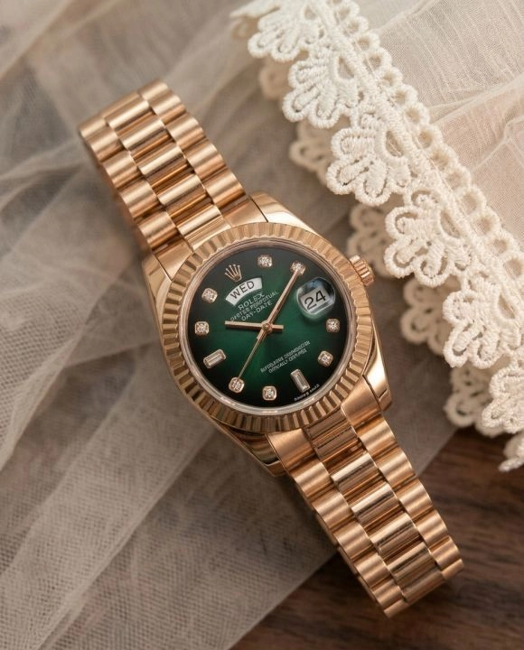 Rolee_x Oyster Perpetual Day Date Diamond Copper Green 2