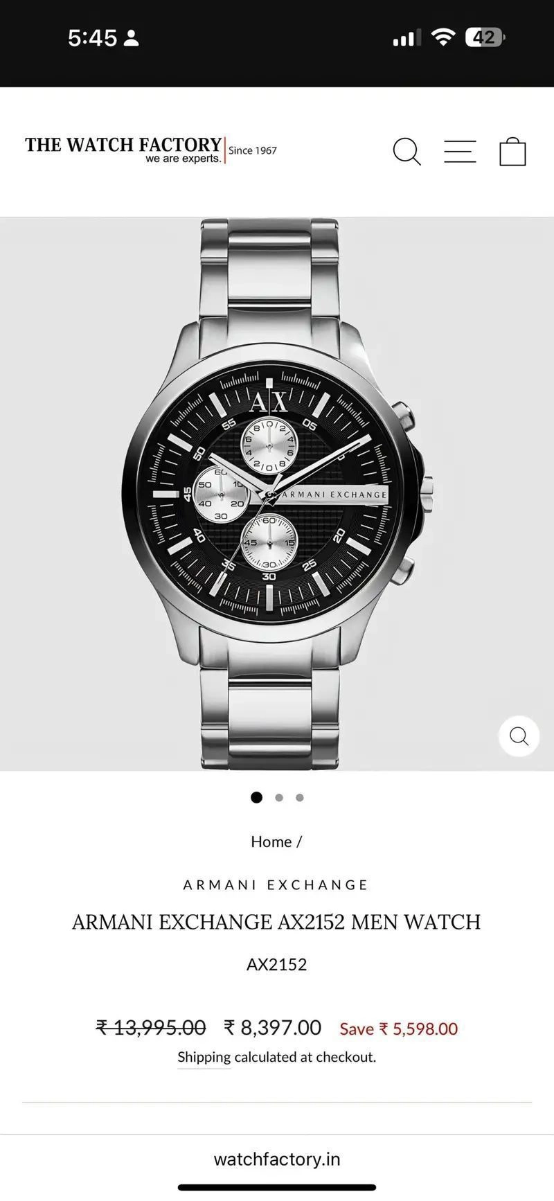 Armani Exchange AX2152 Black Dial Chrono 4