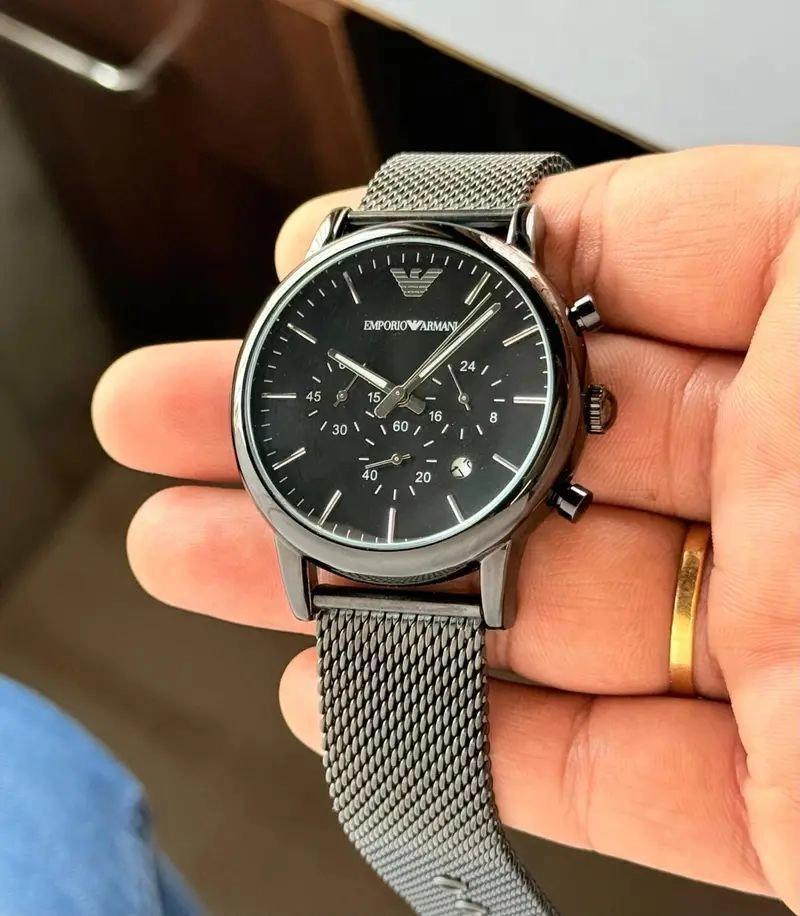 Emporio Armani Luigi Black Dial Chronograph 1