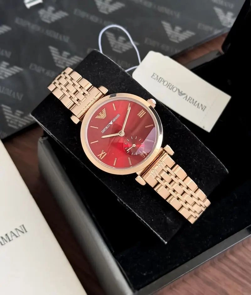 Emporio Armani Red Rose Gold Dial 2