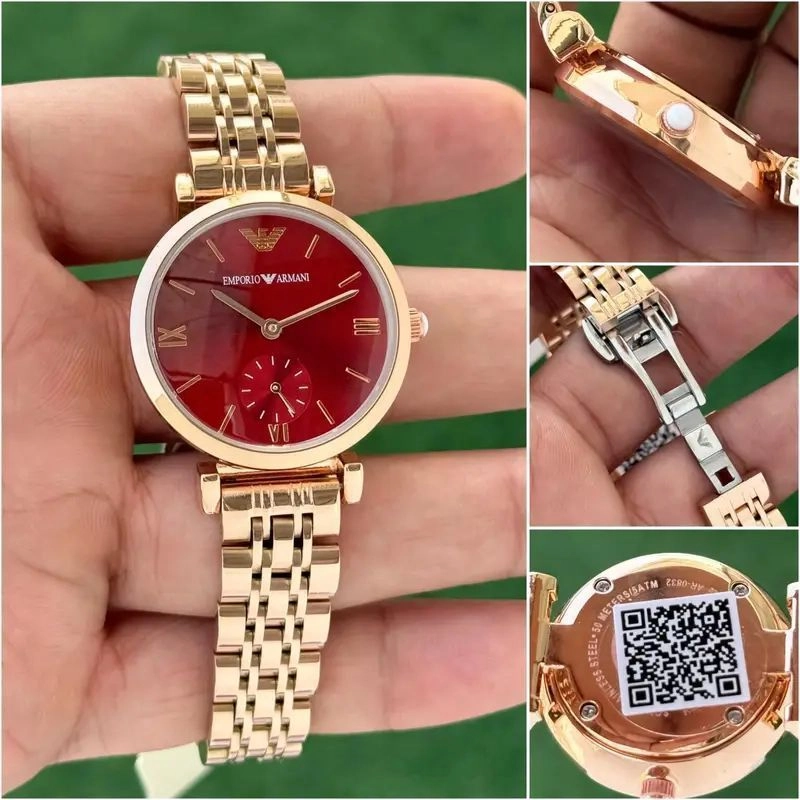 Emporio Armani Red Rose Gold Dial 4