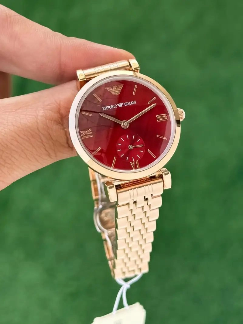 Emporio Armani Red Rose Gold Dial 5