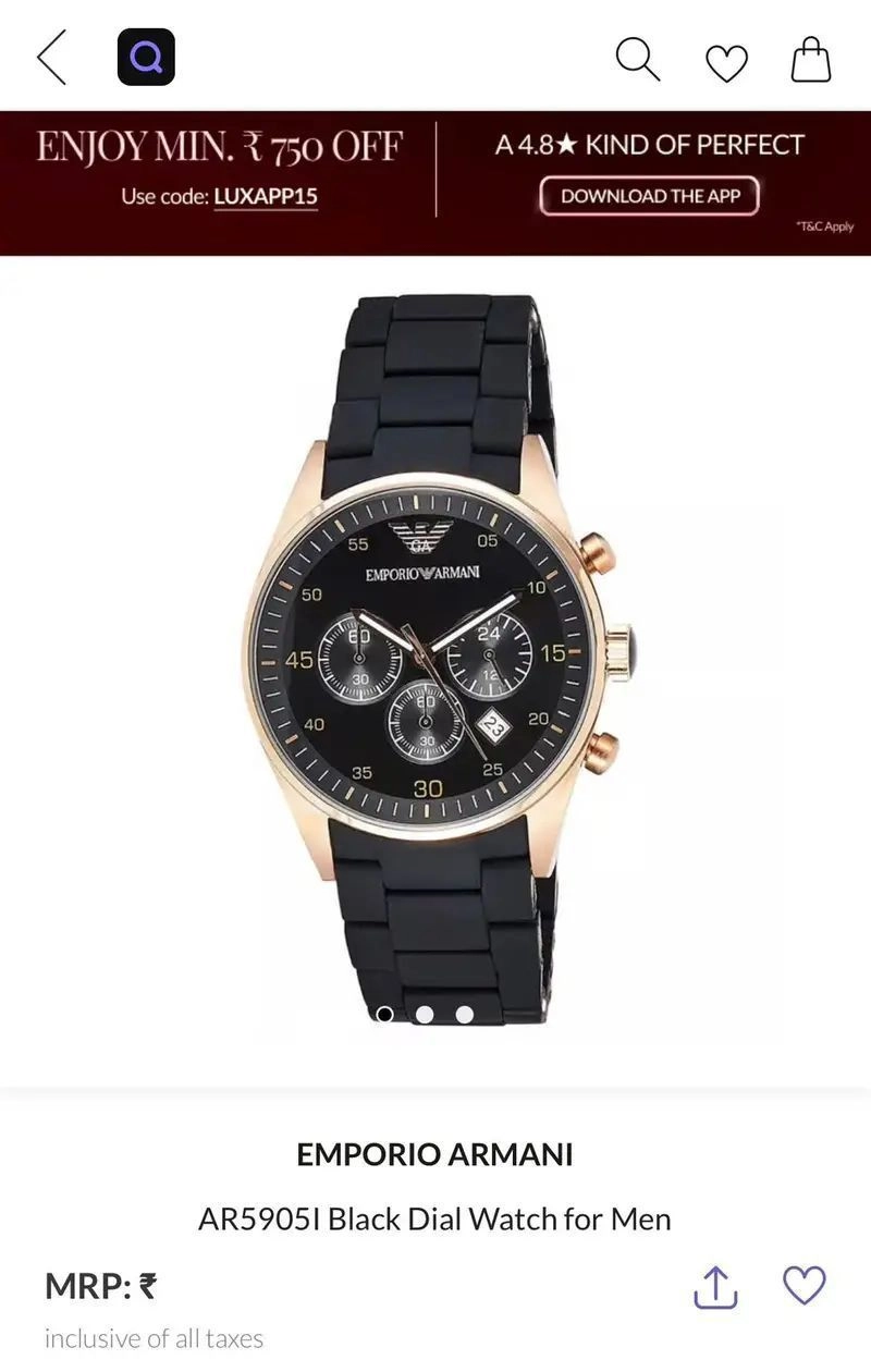 Emporio Armani Chronograph 42mm Black Quartz 5