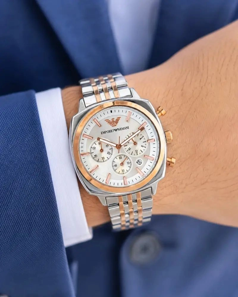 Emporio Armani White Dial Chrono 1