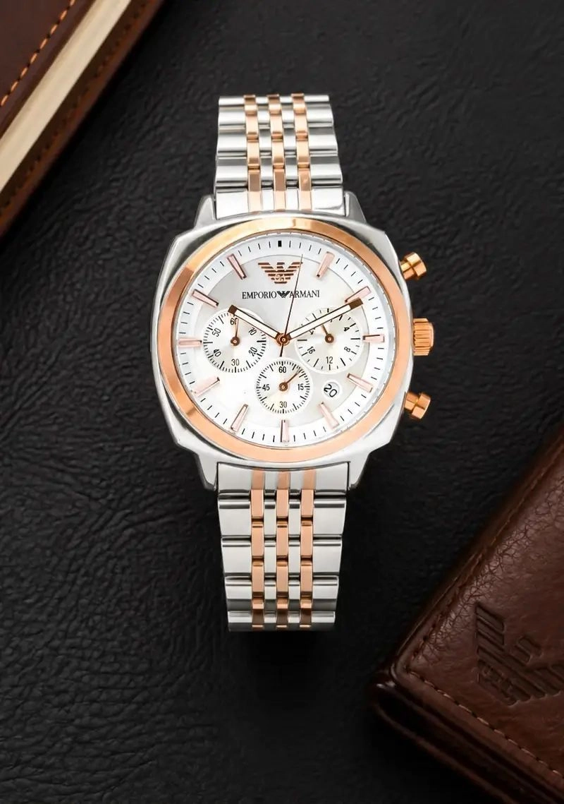 Emporio Armani White Dial Chrono 2