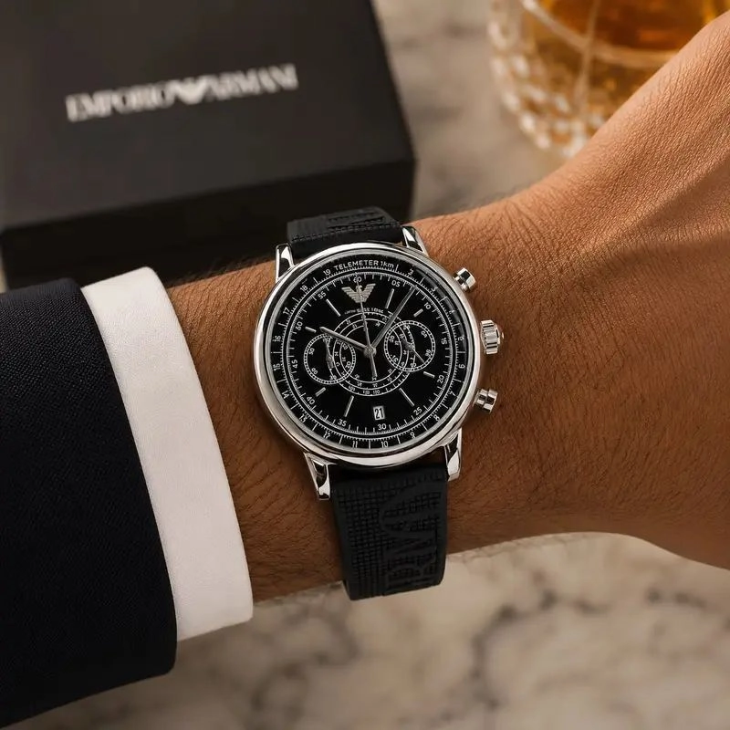 Emporio Armani Black Quartz Chronograph 2