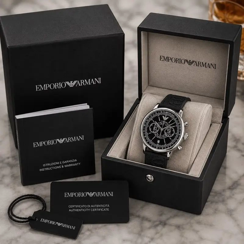 Emporio Armani Black Quartz Chronograph 4