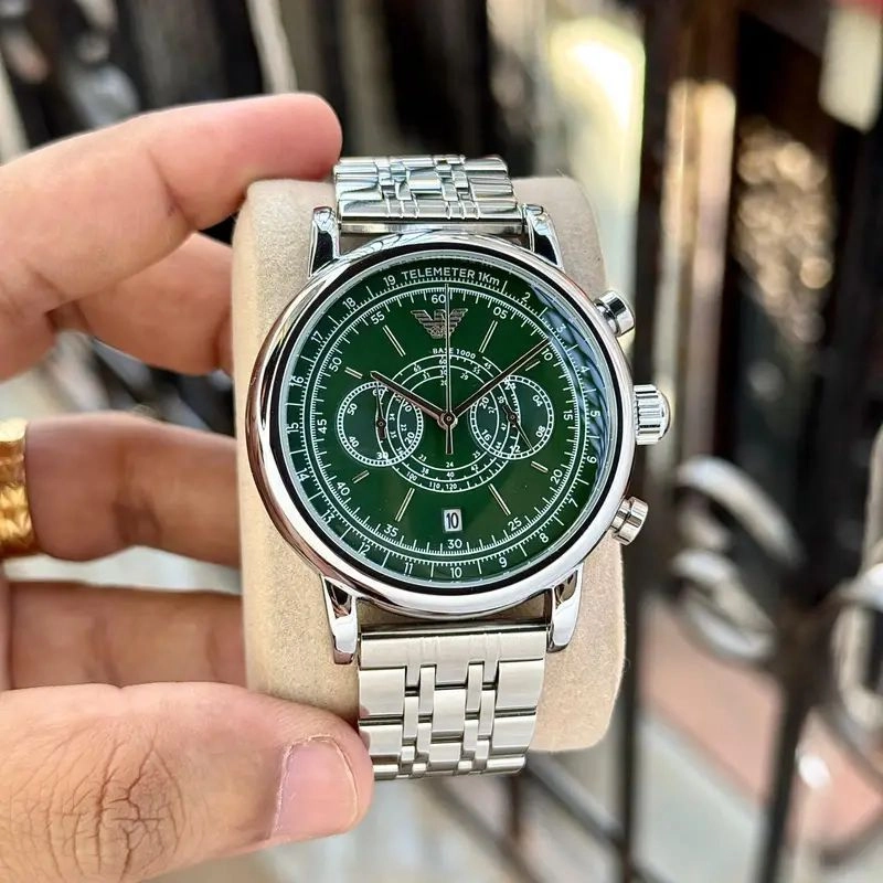 Emporio Armani Classic Green Dial Chronograph 1