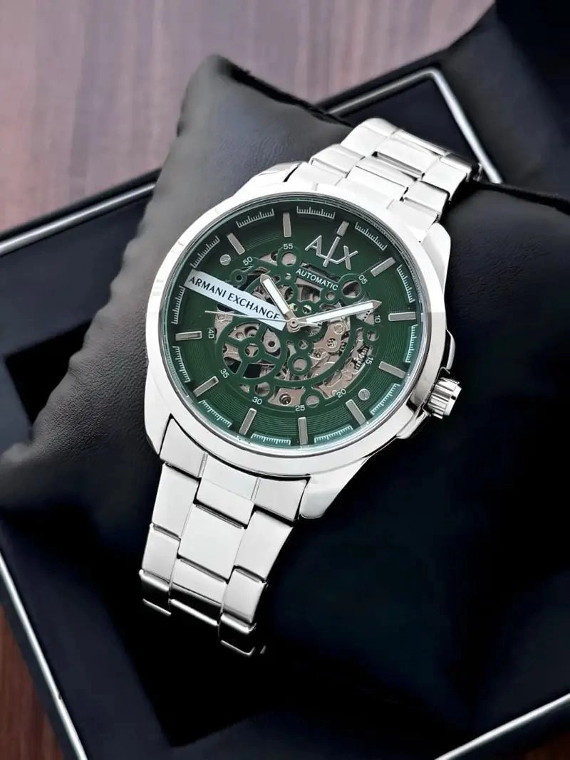 Armani Exchange Hampton Green Skeleton Dial 1