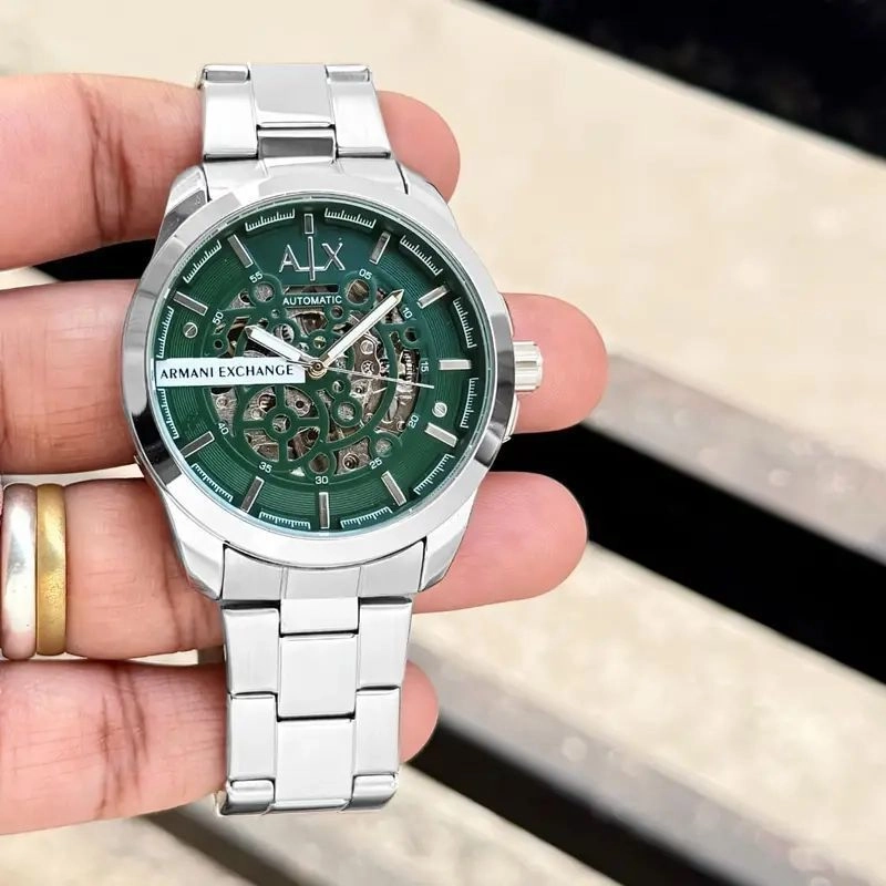 Armani Exchange Hampton Green Skeleton Dial 3