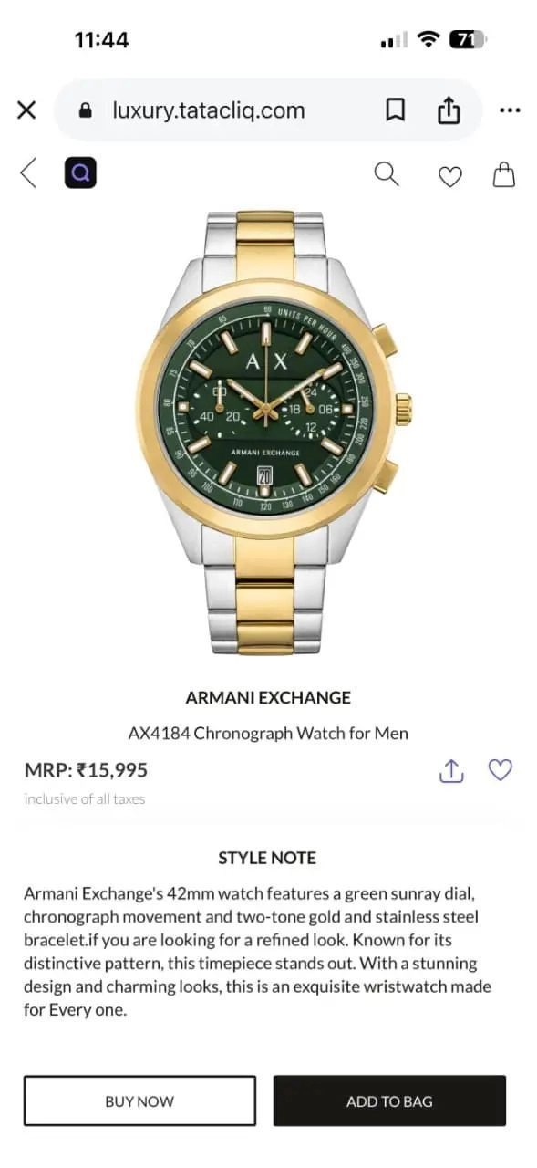 Armani Exchange Rafael Green Dial Chronograph 2