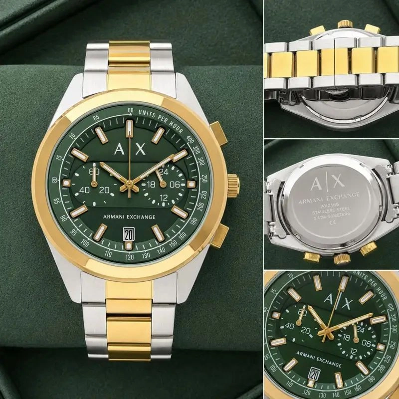 Armani Exchange Rafael Green Dial Chronograph 3