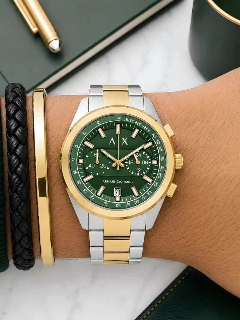 Armani Exchange Rafael Green Dial Chronograph 5
