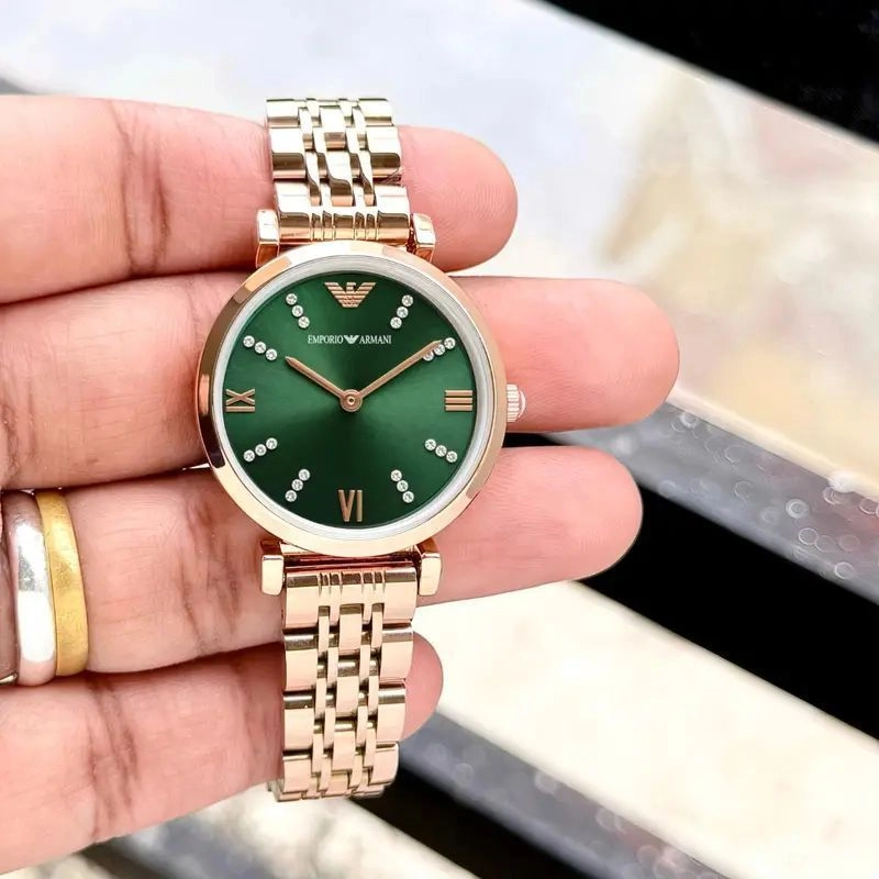 Emporio Armani Slim Green Diamond Dial 1