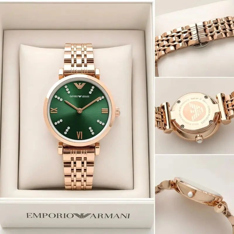 Emporio Armani Slim Green Diamond Dial 3