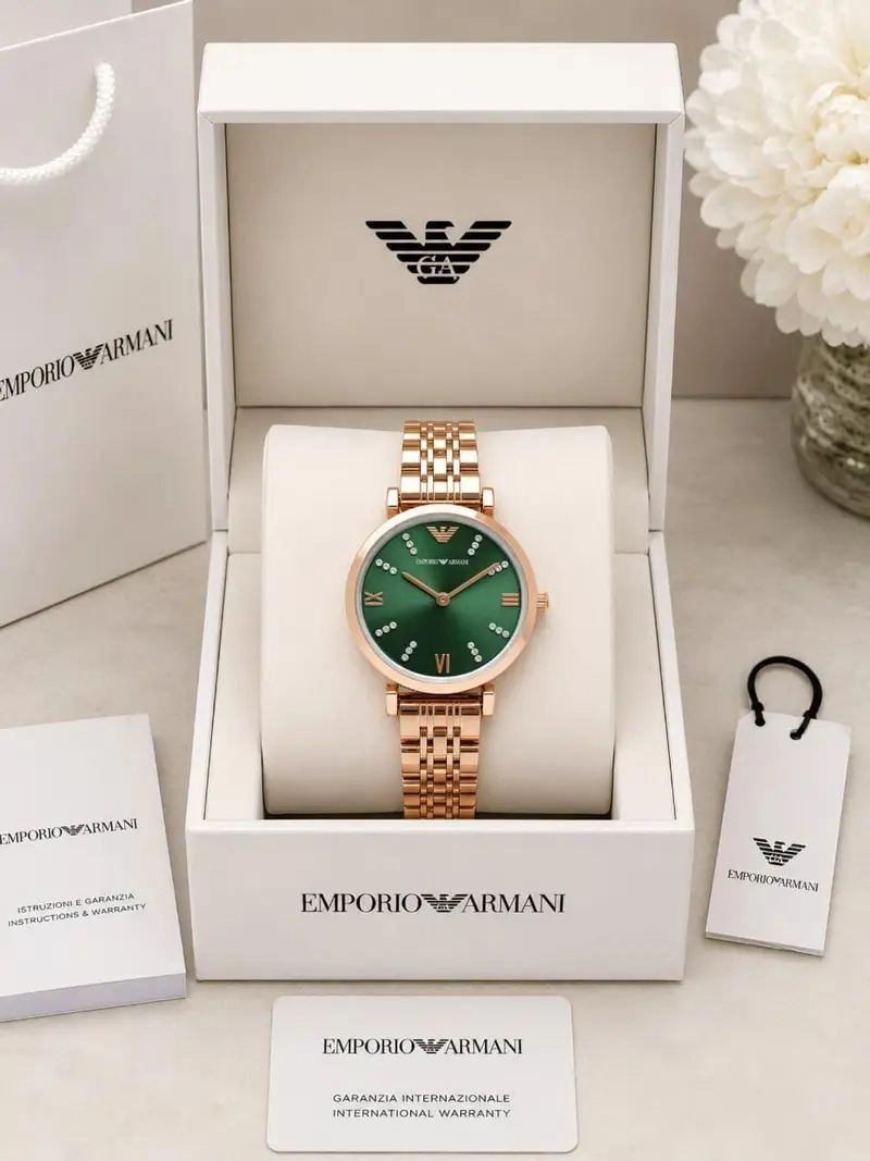 Emporio Armani Slim Green Diamond Dial 5