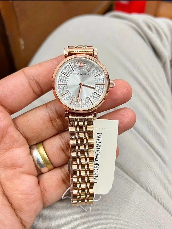 Emporio Armani Slim Rose Gold White Dial 1