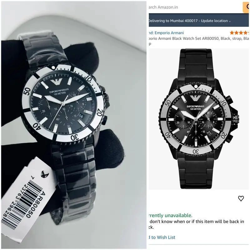 Emporio Armani AR80050 Black Chronograph 3