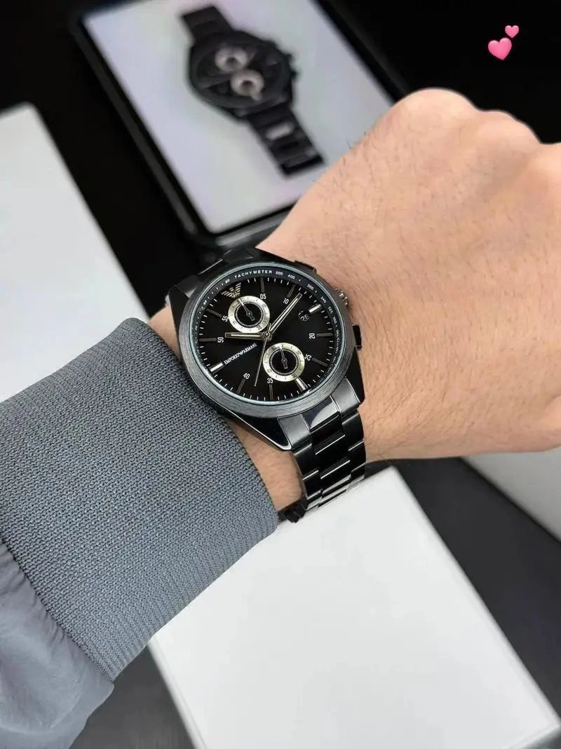 Emporio Armani Jet Black Chronograph 3