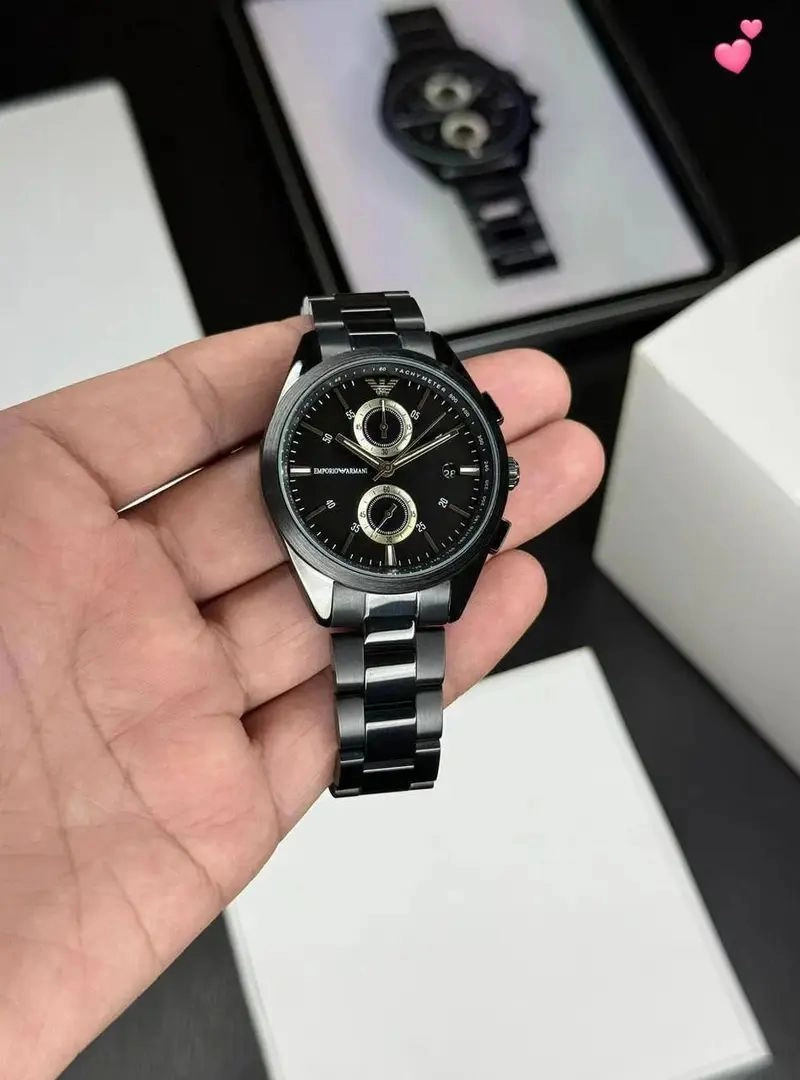 Emporio Armani Jet Black Chronograph 4