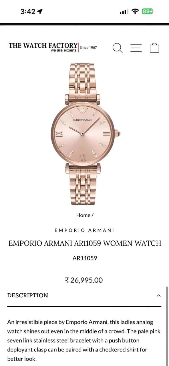 Emporio Armani Slim Rose Gold Analog 2