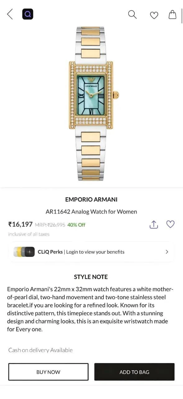Emporio Armani Genni Rectangular Dial 2