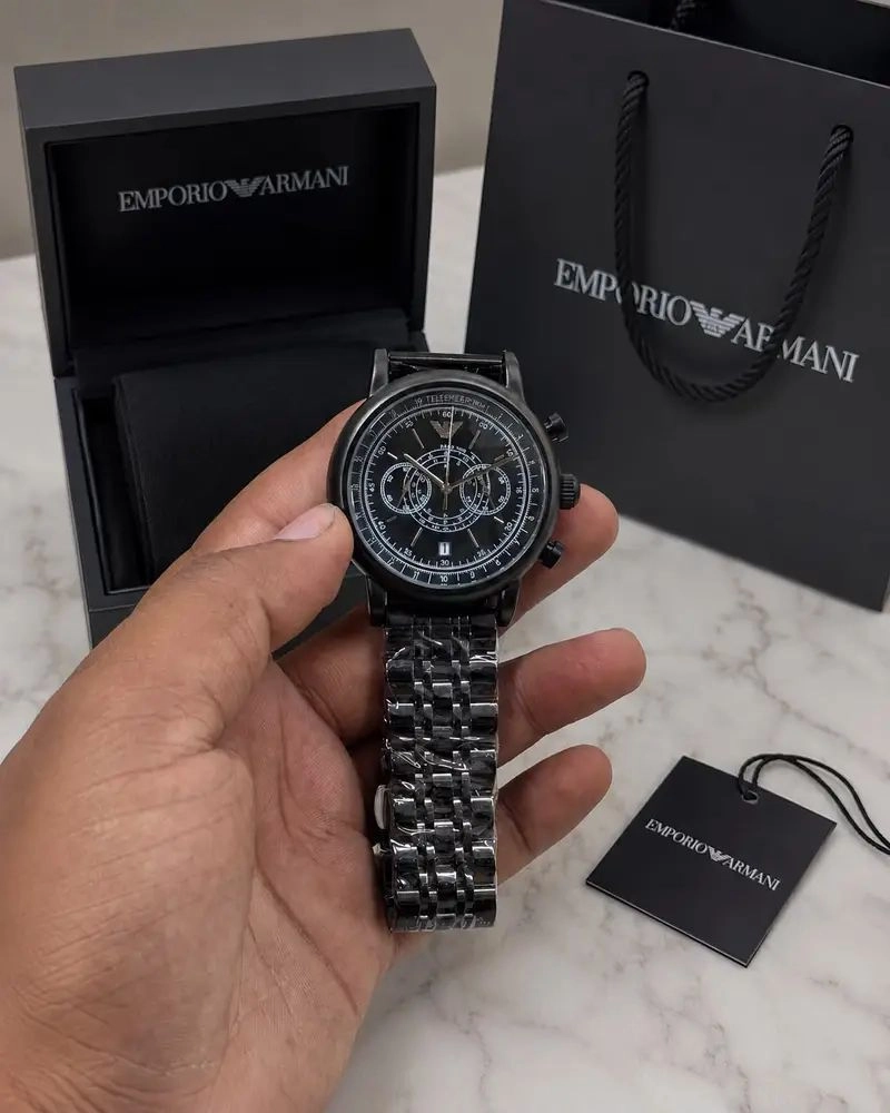 Emporio Armani Classic Black Chronograph 3