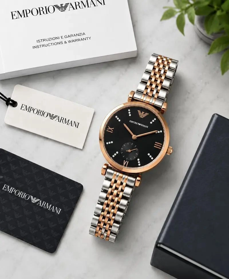 Emporio Armani Rose gold Black Dial 2