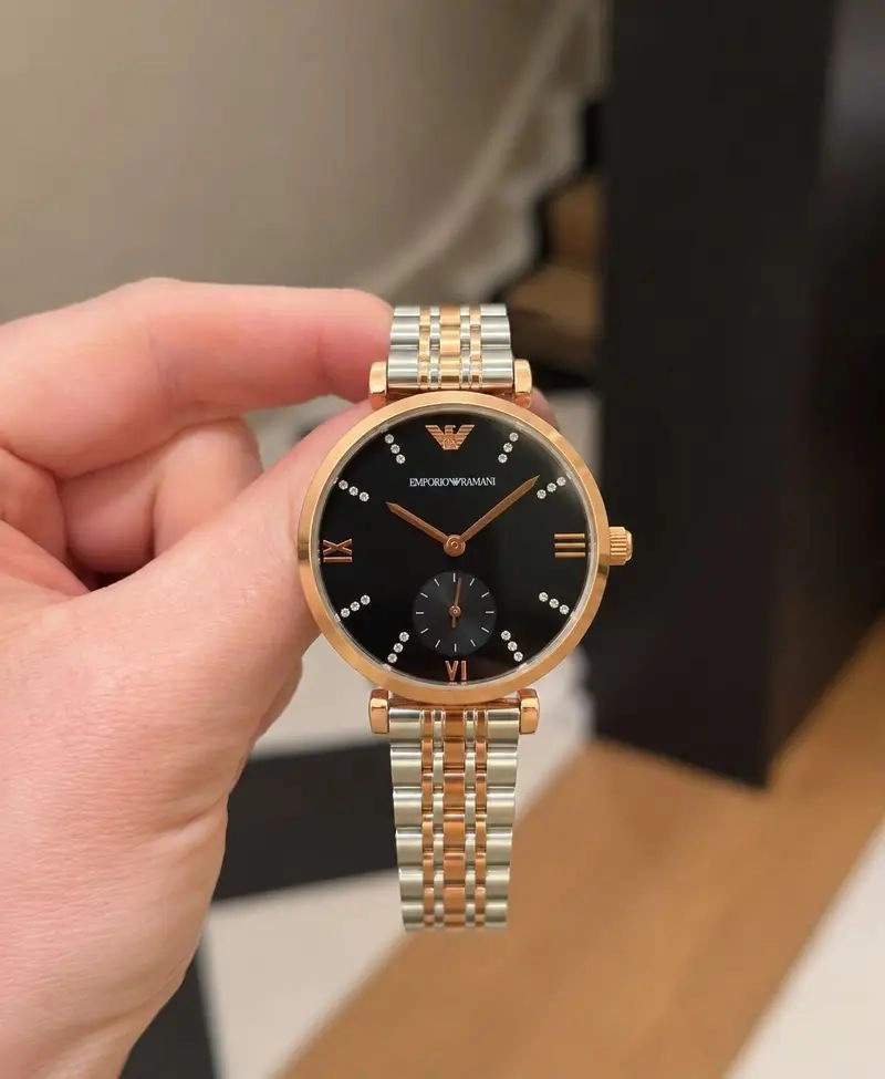 Emporio Armani Rose gold Black Dial 3