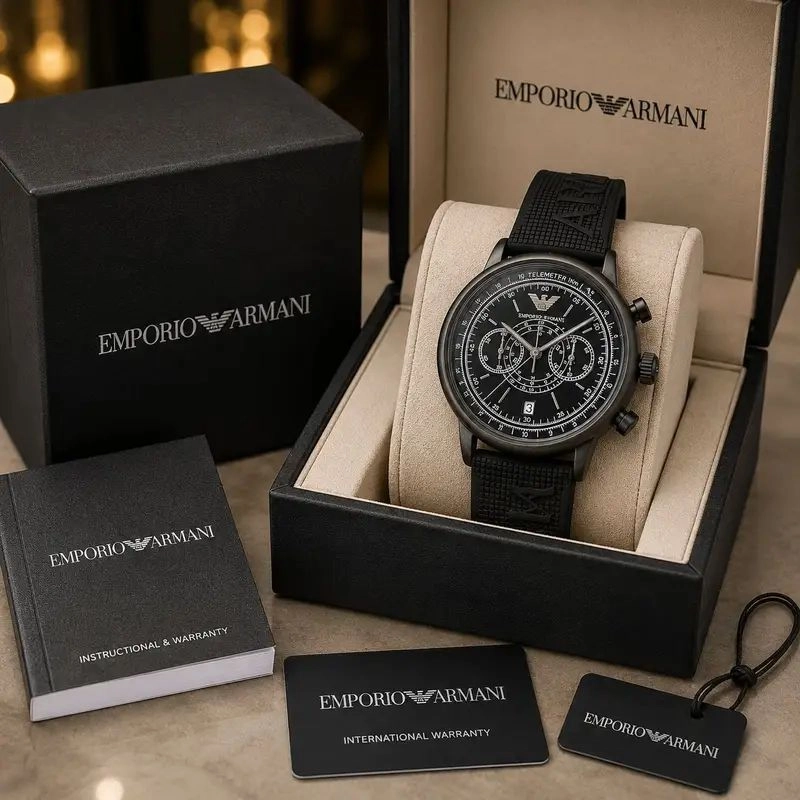 Emporio Armani Black Sport Series Chronograph 3