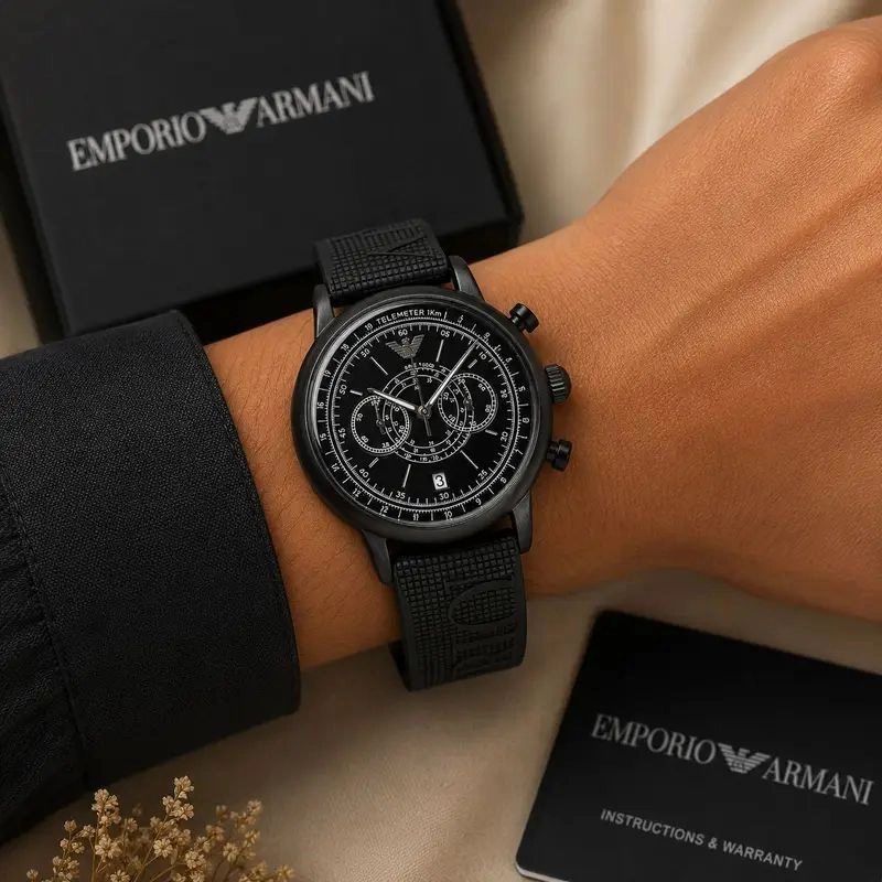 Emporio Armani Black Sport Series Chronograph 4