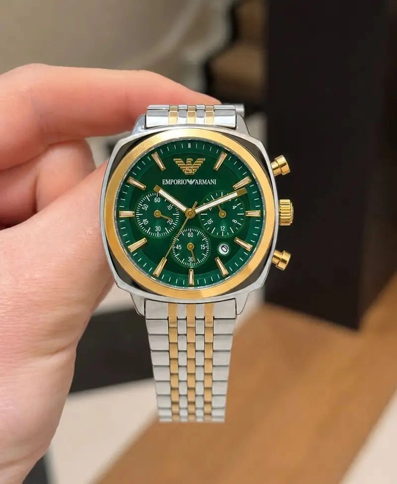 Emporio Armani Green Dial Chronograph 3