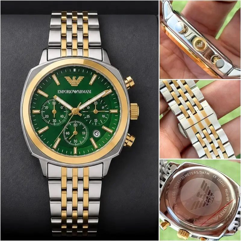 Emporio Armani Green Dial Chronograph 4