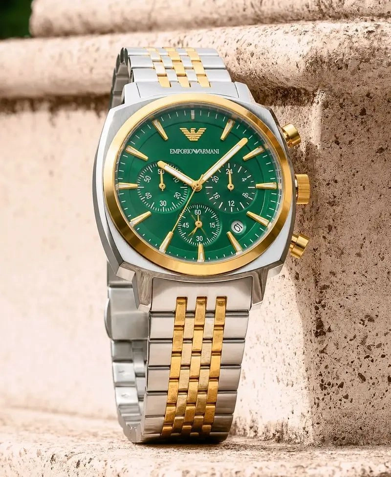 Emporio Armani Green Dial Chronograph 5