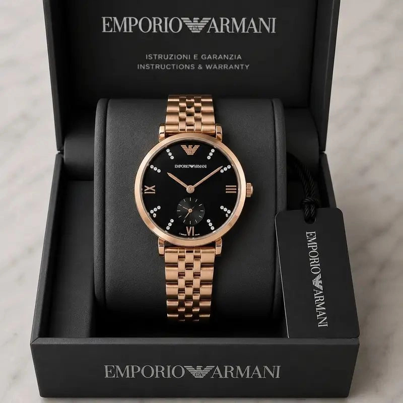 Emporio Armani Elegant Black Dial 2