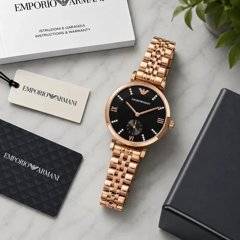 Emporio Armani Elegant Black Dial 3