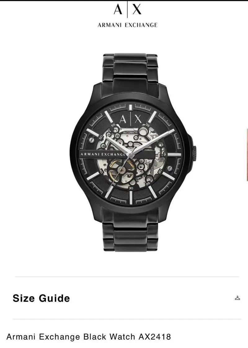 Armani Exchange Full Black Automatic Skeleton Dial 2
