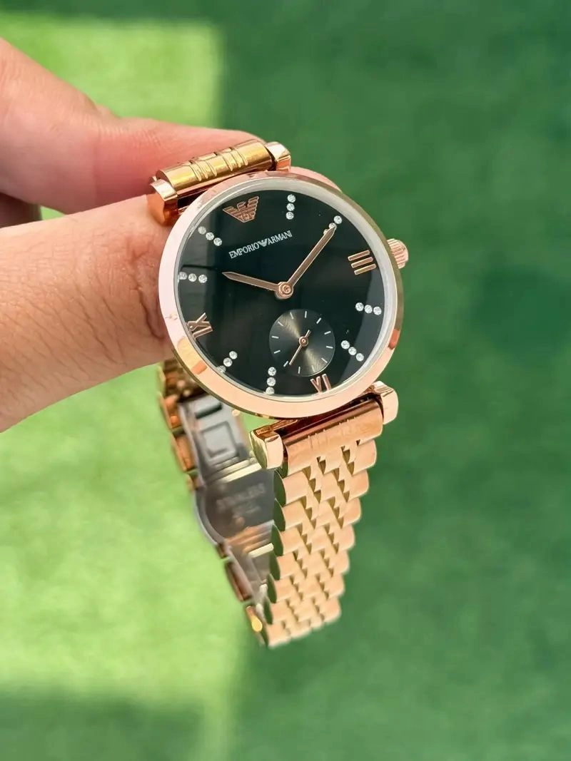 Emporio Armani Copper Case Black Dial 5