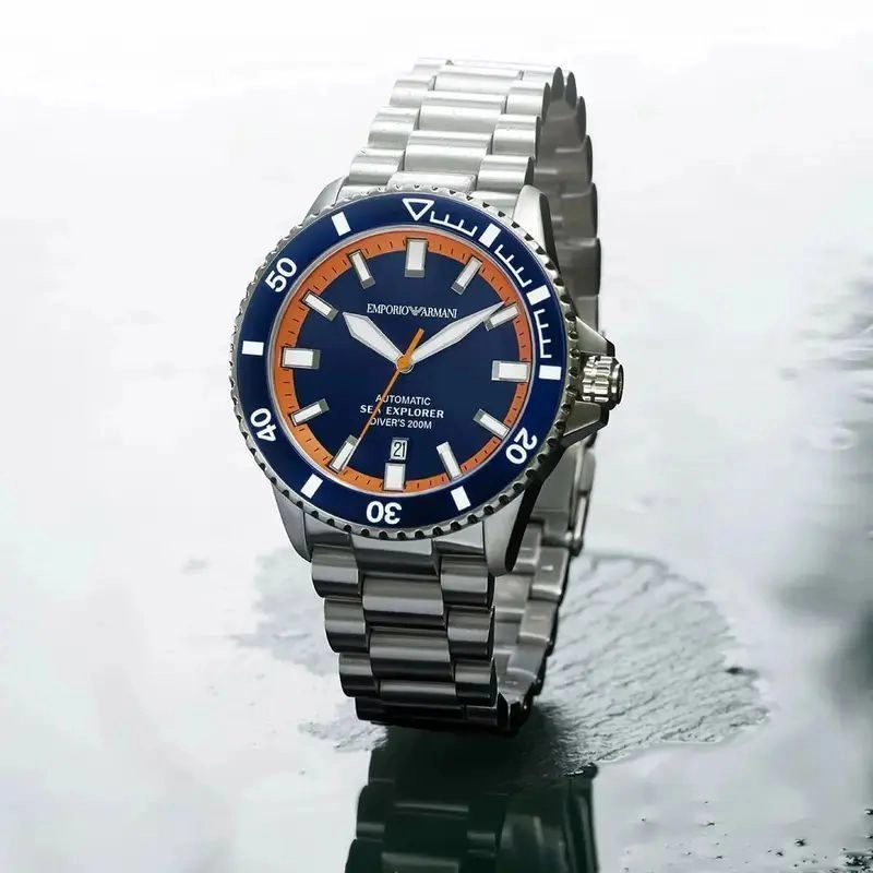 Emporio Armani Sea Explorer Turquoise Blue Dial 1