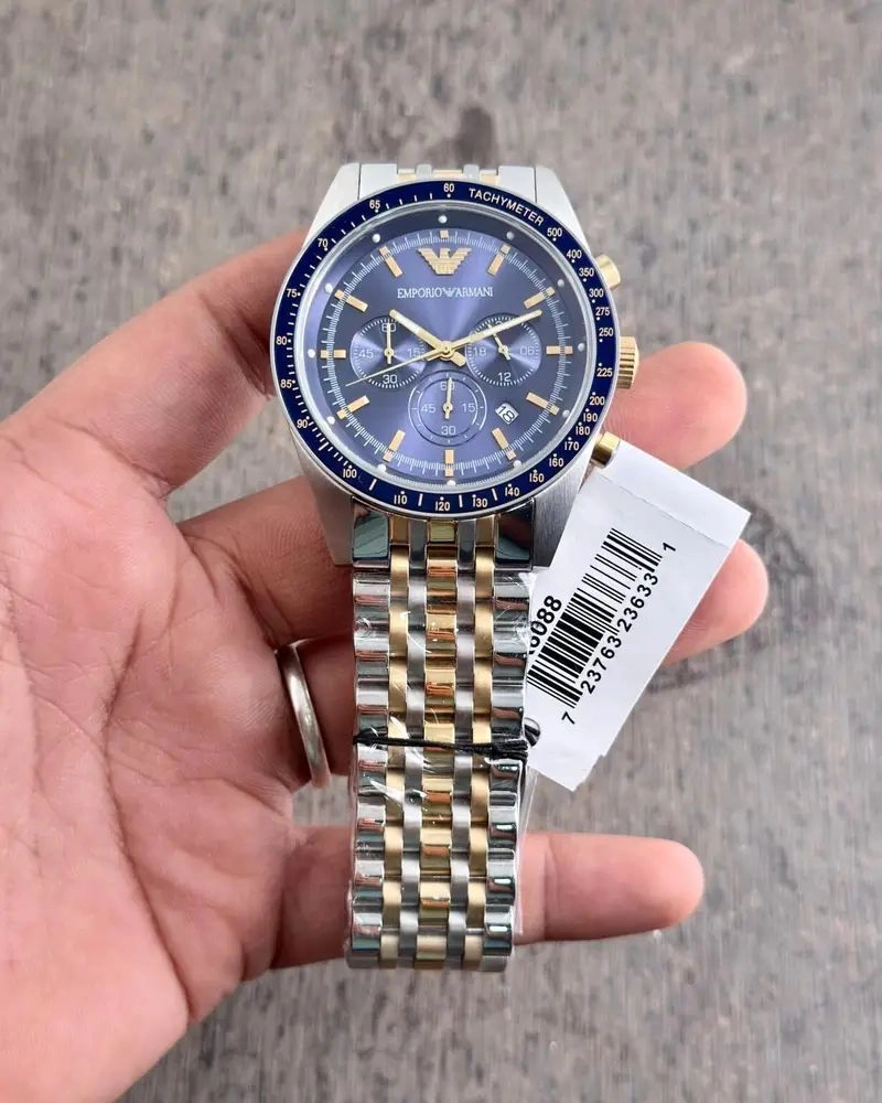 Emporio Armani AR6088 Blue Dial Chronograph 2