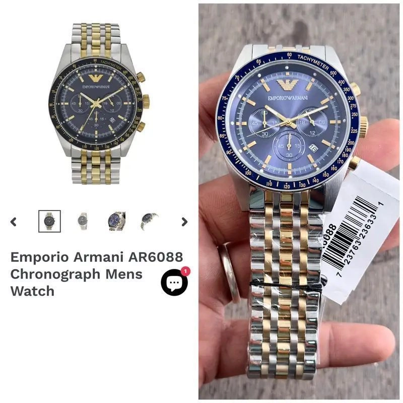 Emporio Armani AR6088 Blue Dial Chronograph 6