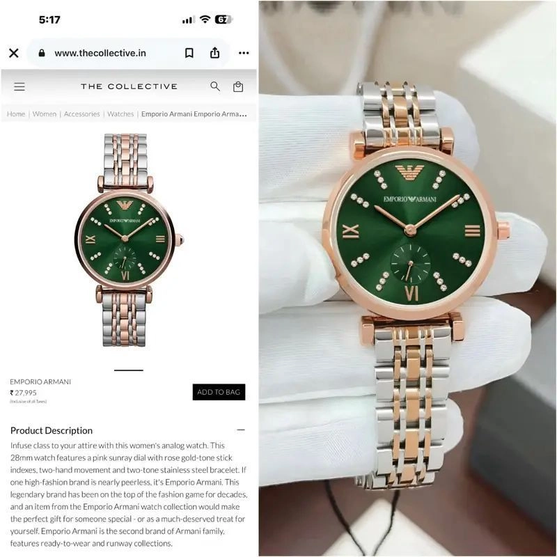 Emporio Armani Green Diamond Dial 3