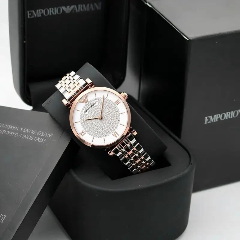 Emporio Armani Women’s Rose Gold Diamond Dial 1