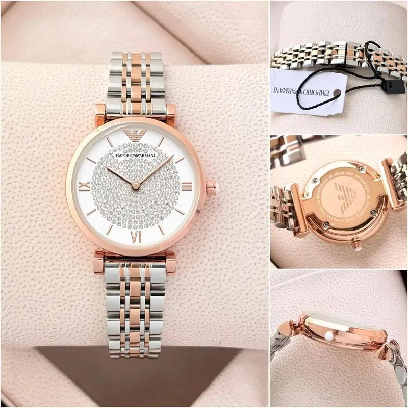 Emporio Armani Women’s Rose Gold Diamond Dial 3