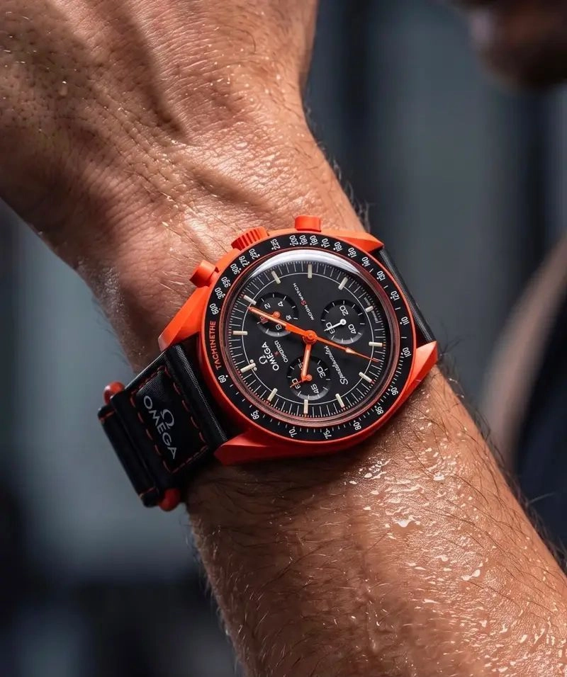 Omega × Swatch Orange Black Speedmaster 2
