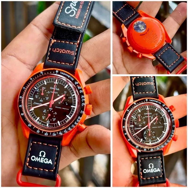 Omega × Swatch Orange Black Speedmaster 4