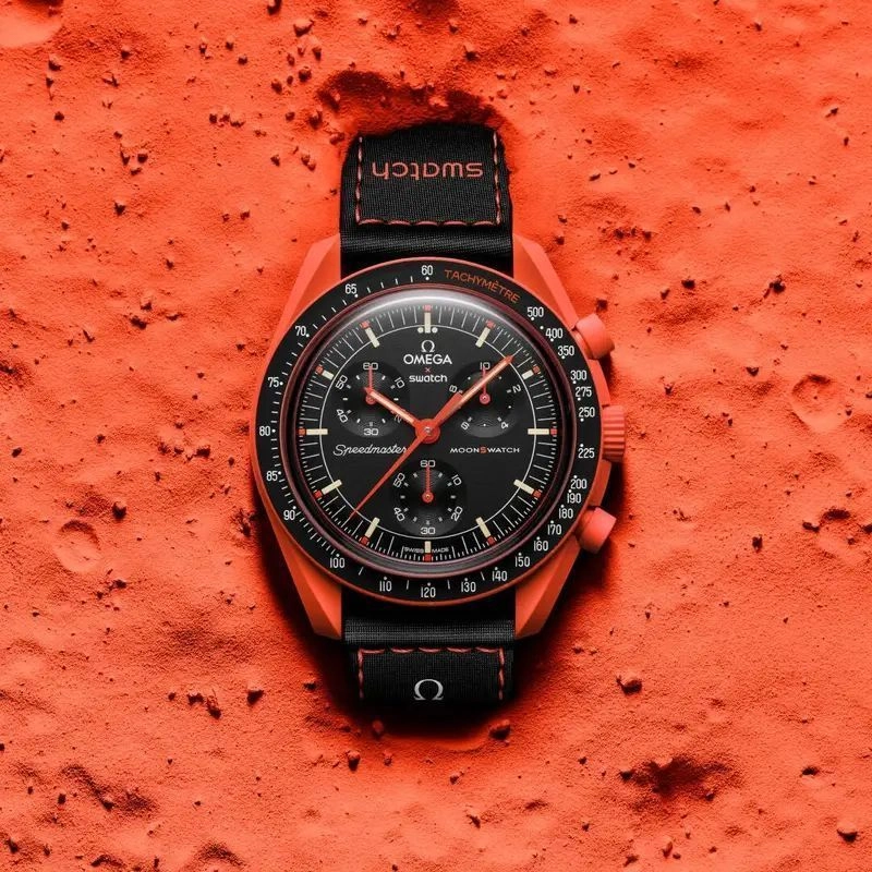 Omega × Swatch Orange Black Speedmaster 6