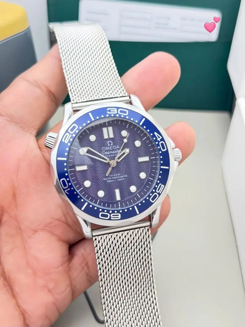 Omega Classic 3-Hand Silver Blue Dial 2